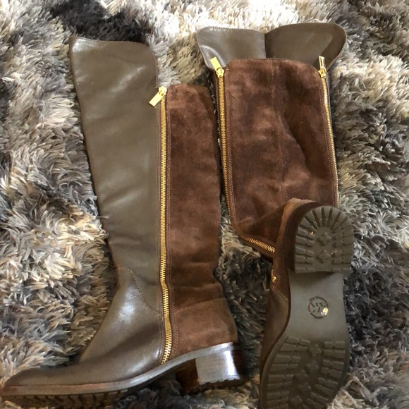 Michael Kors Dark Brown Tall Knee High Zip Up Heel Boots size 7.0 pre-owned - Picture 14 of 14